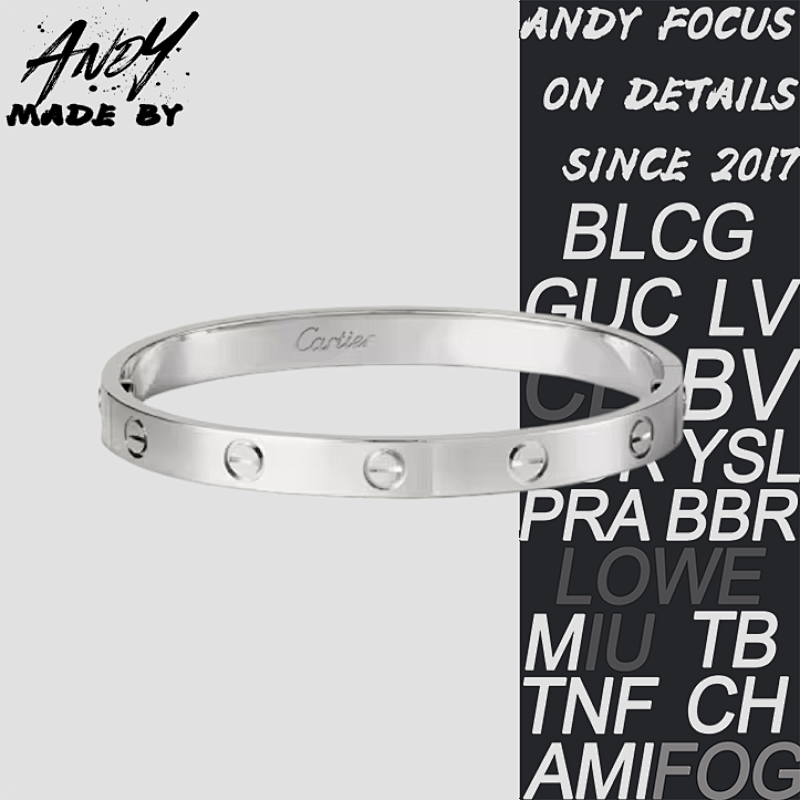 C Wide Diamond Free Bracelet In White Gold