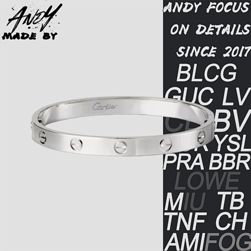 C Wide Diamond Free Bracelet In White Gold