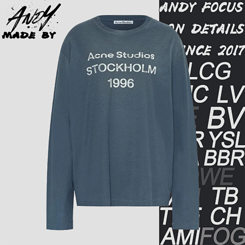 Mottled Letter Print Long Sleeves-Navy