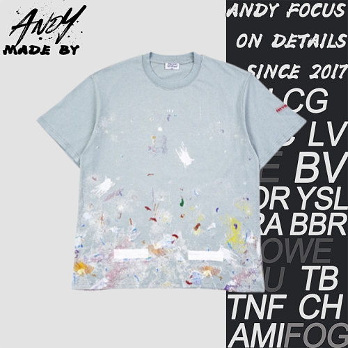 Starry Sky Fireworks Splatter Arrow Print Short-sleeved Shirt