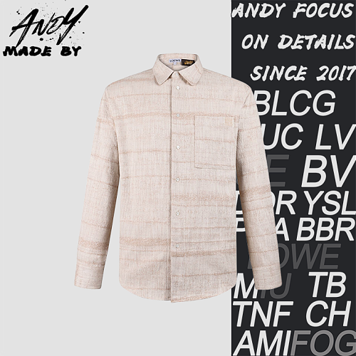 Textured Jacquard Embroidered Denim Shirt