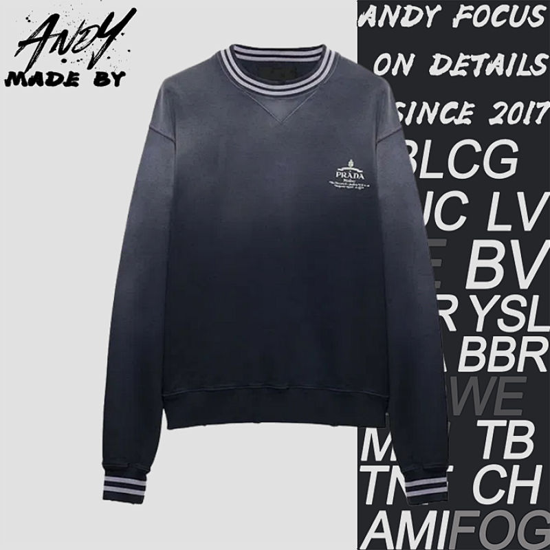Washed Printed Distressed Sweatshirt