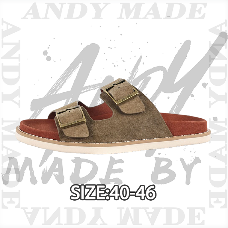 Platform Suede Flip-Flops Olive Brown