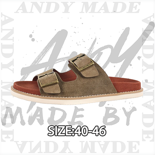 Platform Suede Flip-Flops Olive Brown
