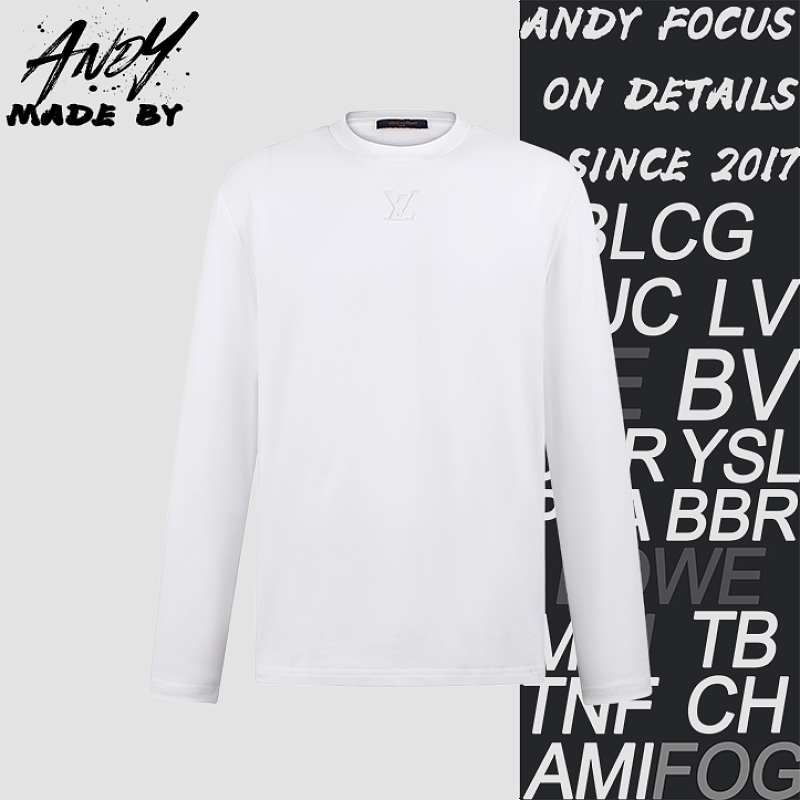 L V Embossed Logo Long-Sleeve T-Shirt