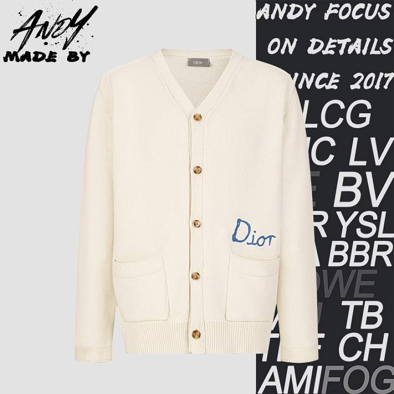 Dior Friends Embroidered Cotton Blend Button-Down Cardigan