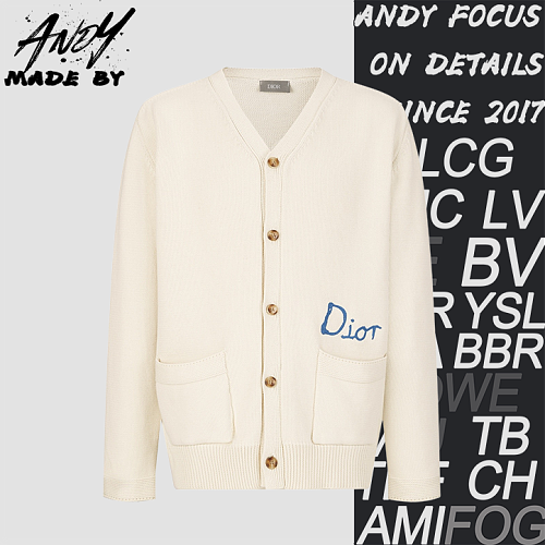 Dior Friends Embroidered Cotton Blend Button-Down Cardigan