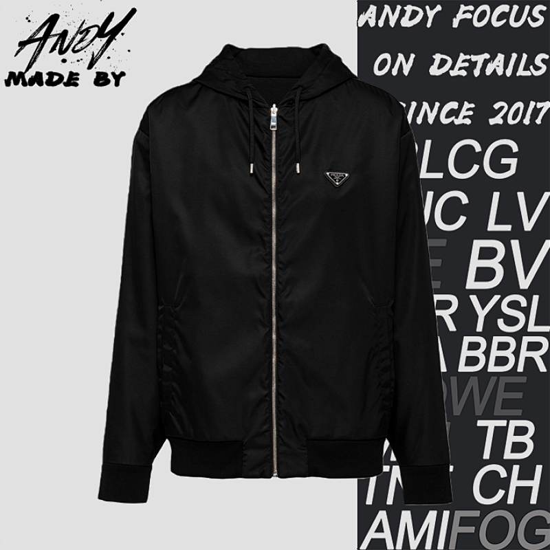 Prada Triangle Logo Reversible Hooded Jacket