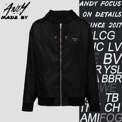 Prada Triangle Logo Reversible Hooded Jacket