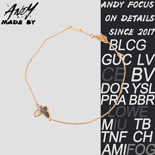 Grey Shell Butterfly Bracelet Rose Gold