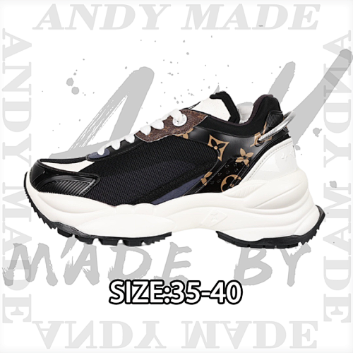 Louis Vuitton Run 55 Round-toe Lace-up Low-top Sports Casual Shoes For Women