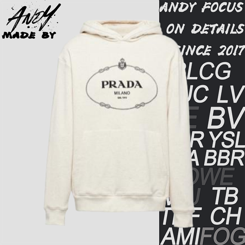 Chest Flower Embroidered Gauze Hoodie Off-White