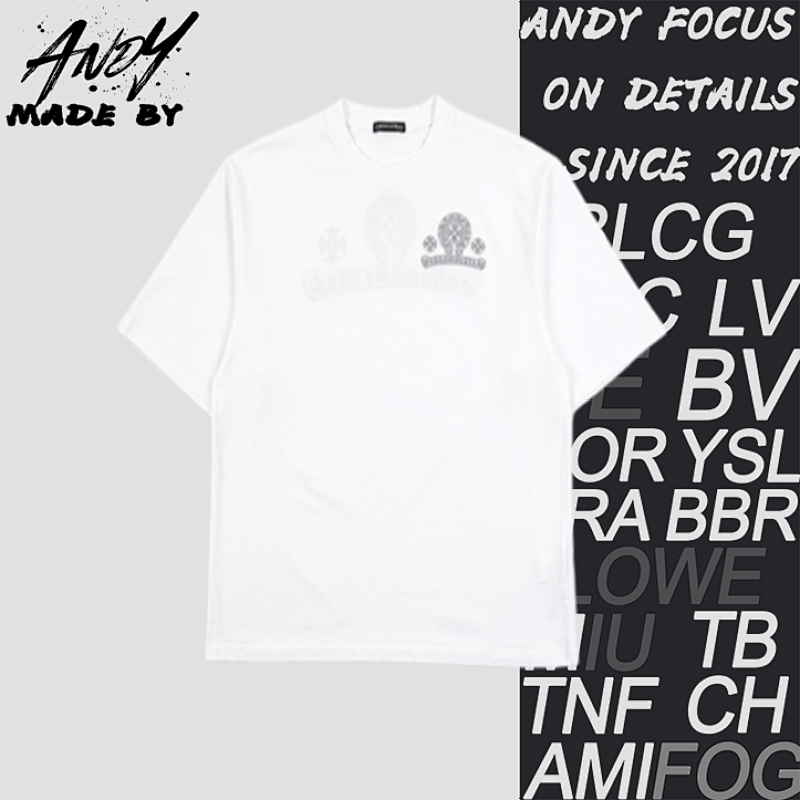 Chrome Hearts Fireworks Arch Bridge Embroidered Round Neck Short Sleeve