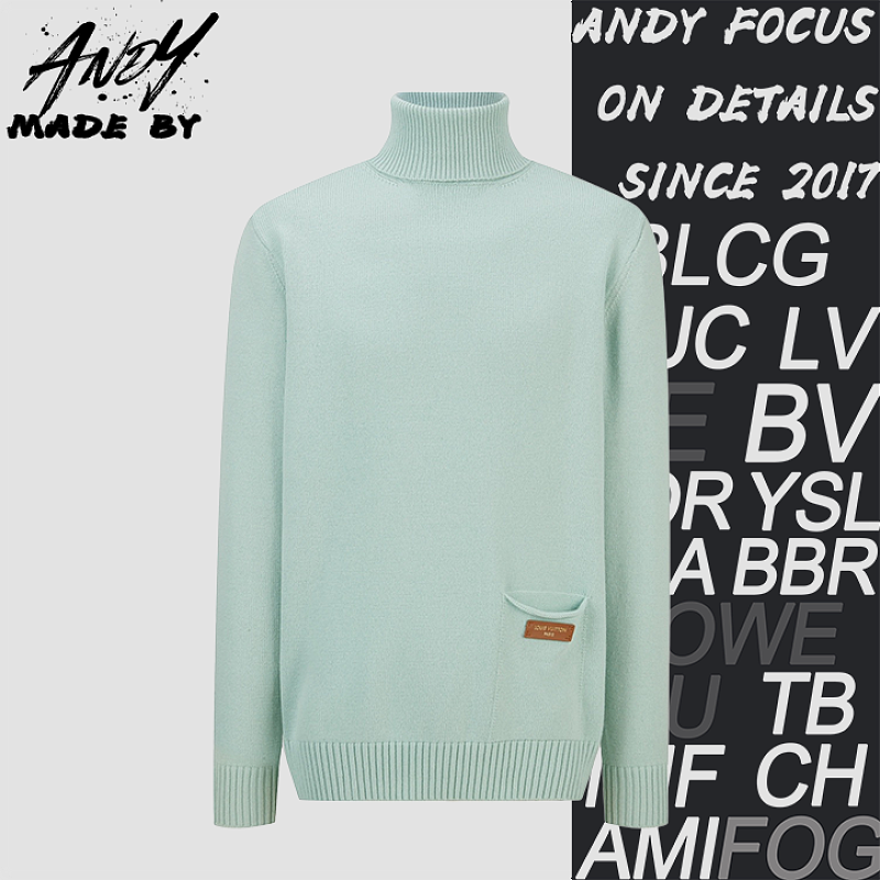 Louis Vuitton Pocket Leather Label Turtleneck Sweater