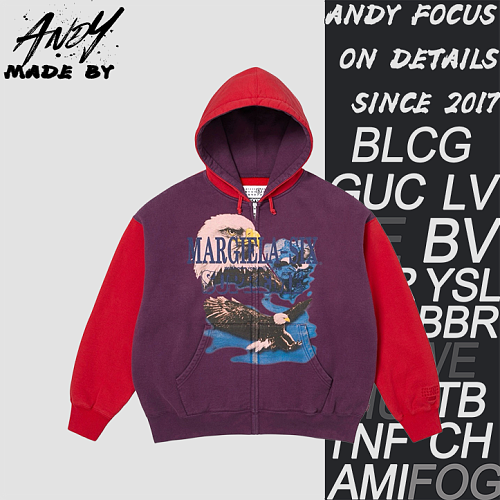 Supreme Eagle Print Zip-Up Hoodie