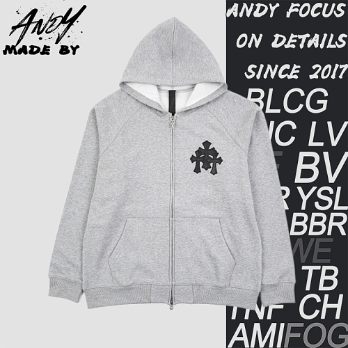 Chrome Hearts CH Cross-Patterned Leather Hooded Jacket