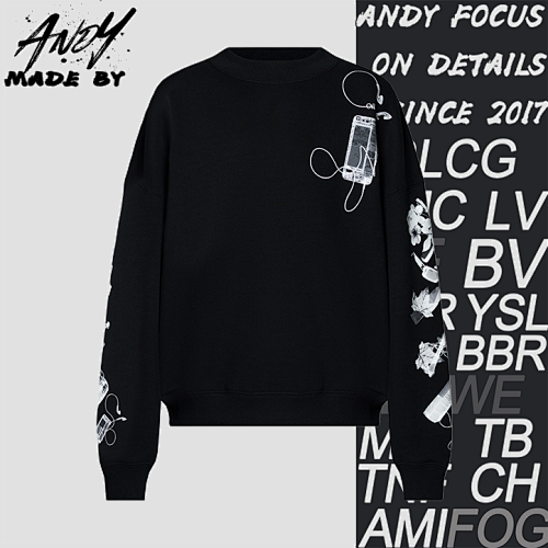 OW Digital Headphones Arrow Print Crew Neck Sweatshirt