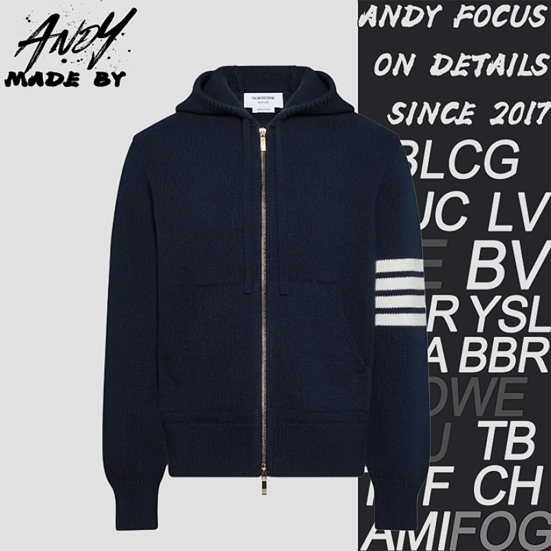 Four-bar Back Pony Hooded Jacket