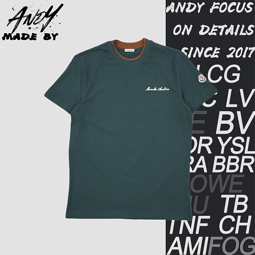 Color-block Collar T-shirt With Letter Embroidery