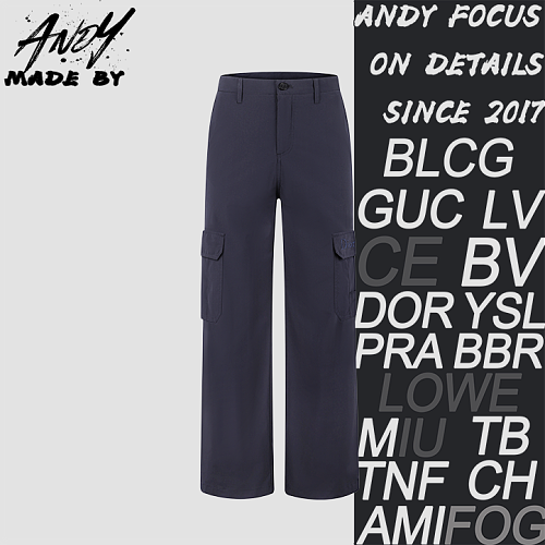 Letter Embroidery Logo Button Work Pants