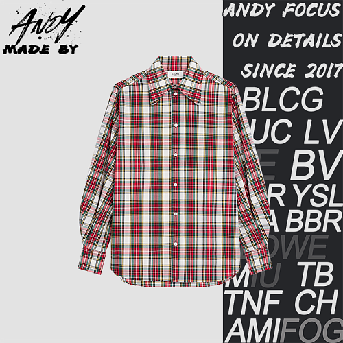 Celine Red And White Striped Long-sleeve Shirt