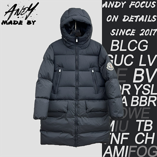 Moncler Midi-Length Down Jacket With Large Felt Badge