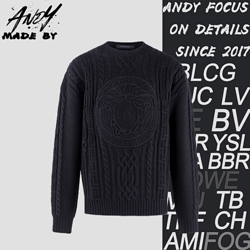 Crew Neck Pullover Long Sleeve Jacquard Embroidered Sweater