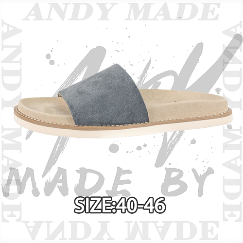 Off-White Suede Flip Flops Gray