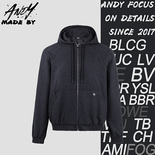 Hooded Zip-Up Cashmere Sweatshirt Jacket
