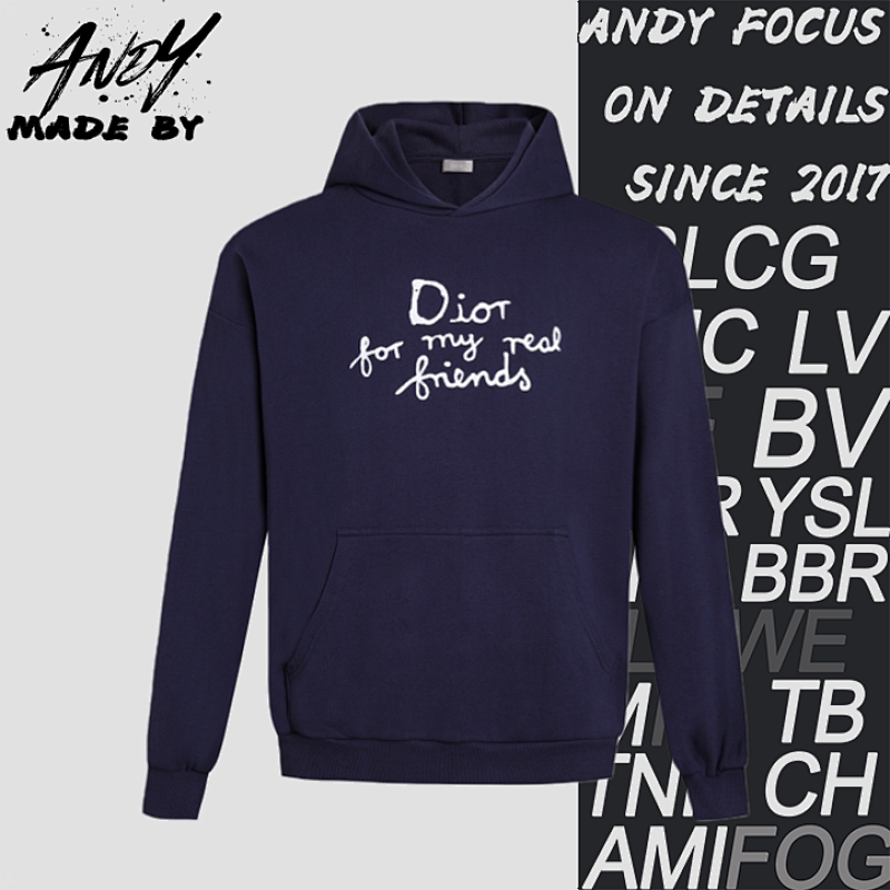 Solid Color Logo Letter Hooded Long-Sleeve Sweatshirt