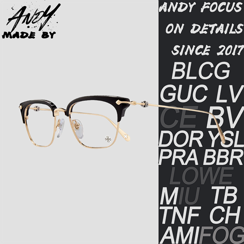 Kroos Heart Cross Flower Glasses Gold