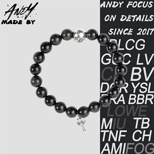 Chrome Hearts C Hearts CH Classic Obsidian Bracelet Selected Ltem ID