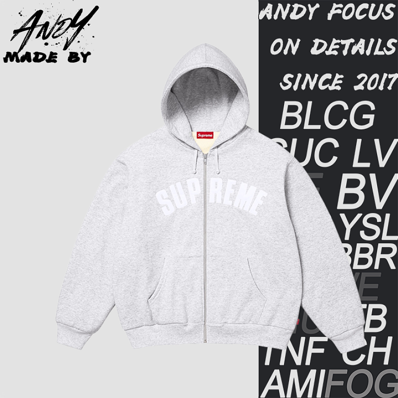 Supreme Applique Letter Embroidered Zipper Jacket