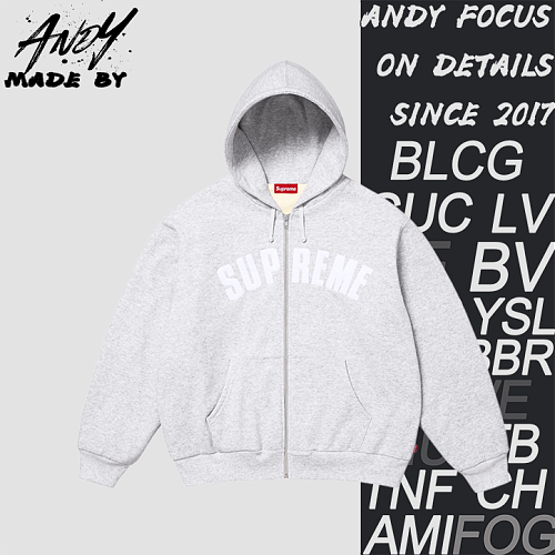 Supreme Applique Letter Embroidered Zipper Jacket