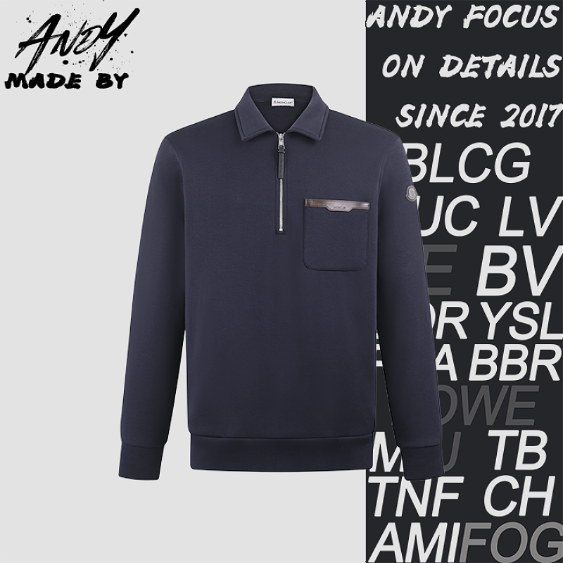 Cotton Half-zip Sweatshirt With Leather Logo