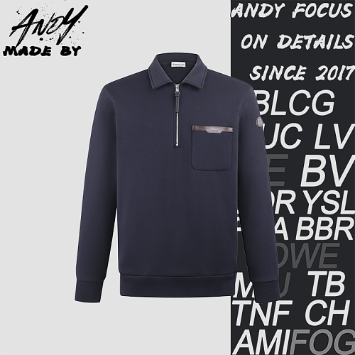 Cotton Half-zip Sweatshirt With Leather Logo