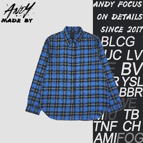 Full-Print Plaid Cross Long-Sleeve Shirt
