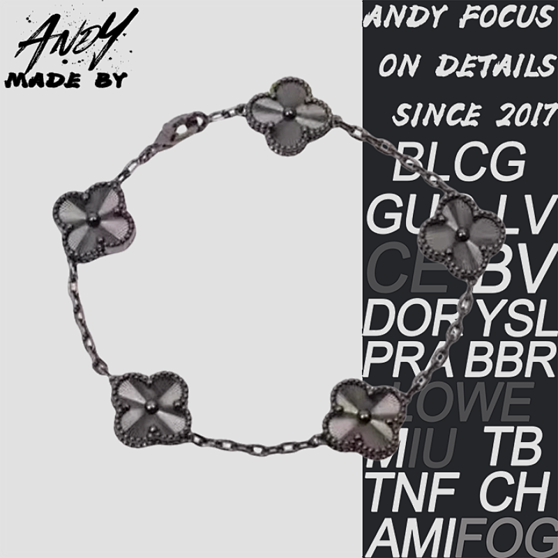 Van Laser Five Flower Bracelet Gun Black