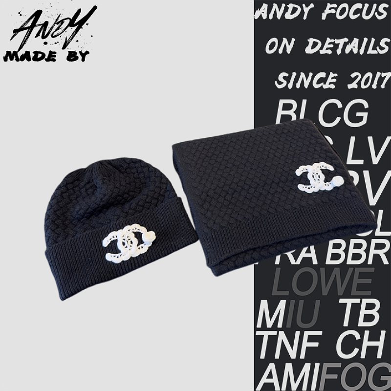 Chanel Scarf And Hat Set