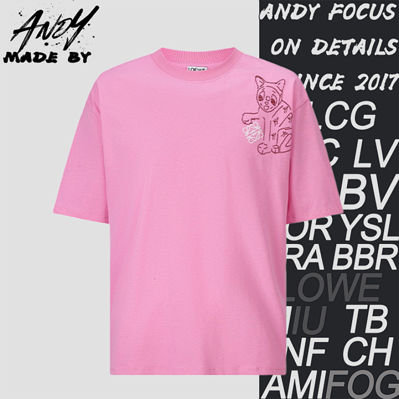 Embroidered Cat Logo Short-Sleeve T-Shirt