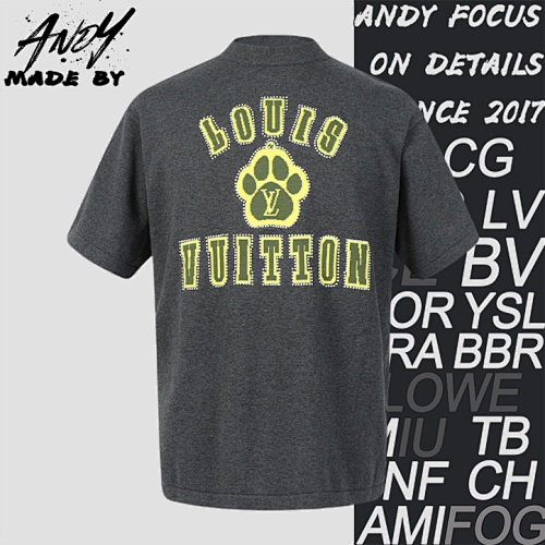 Louis Vuitton L V Cotton Short-sleeved Crew Neck Shirt