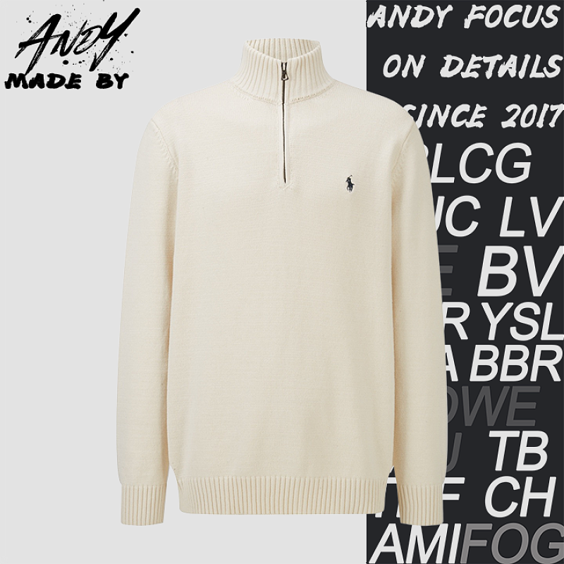 Ralph Lauren Half-Zip Logo Knit Sweater