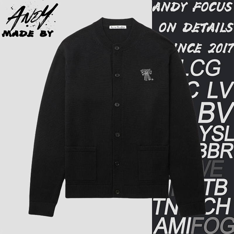 A S Bow And Letter Embroidered Cardigan Jacket