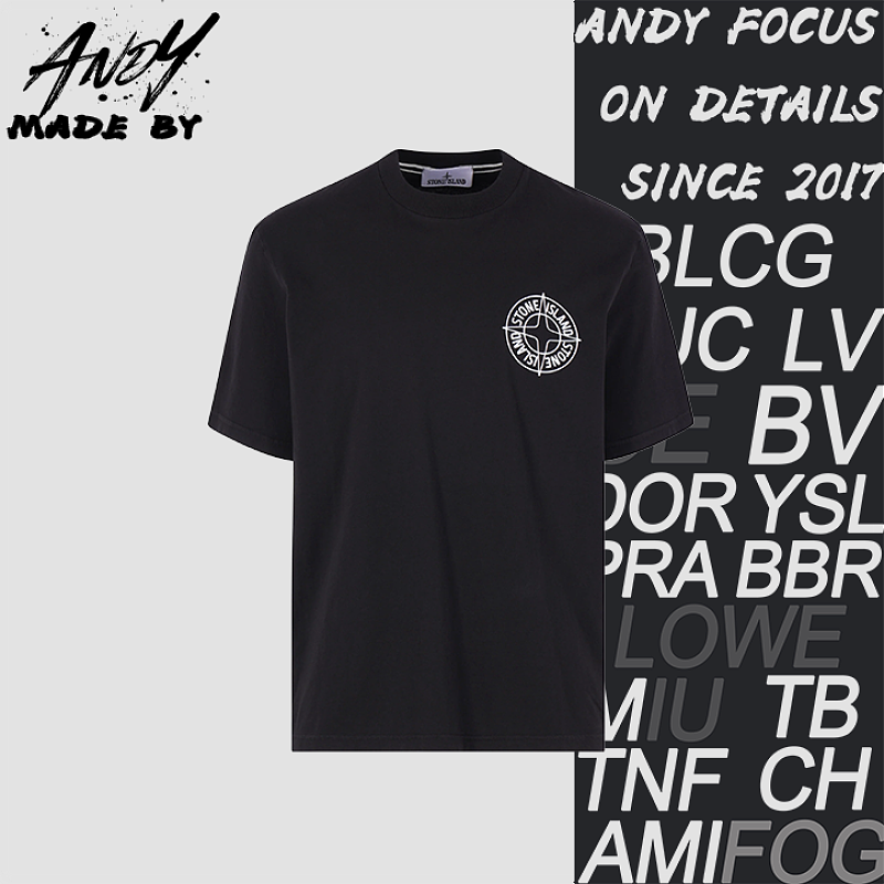 Men's Casual Short-Sleeve T-Shirt With Compass Logo Print