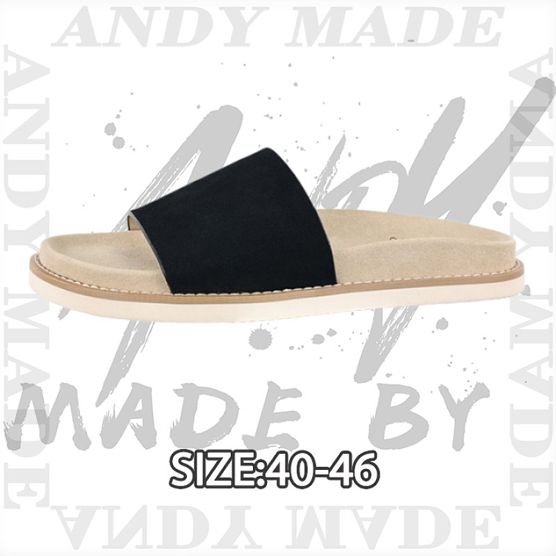 Off-White Suede Flip Flops Black