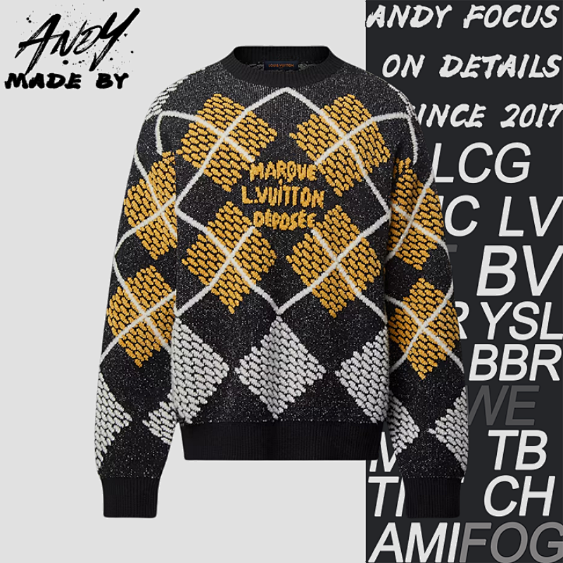 L V Chenille Looped Yarn Sweater