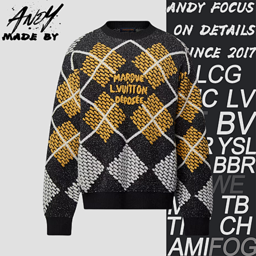 L V Chenille Looped Yarn Sweater