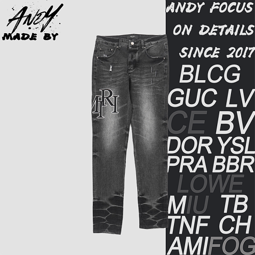 Amiri Logo Patch Distressed Jeans