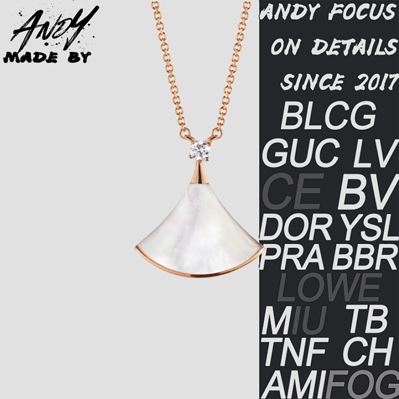B Fan Beimu Necklace White Rose Gold
