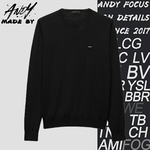 Small Label Wool Blend Crew Neck Sweater